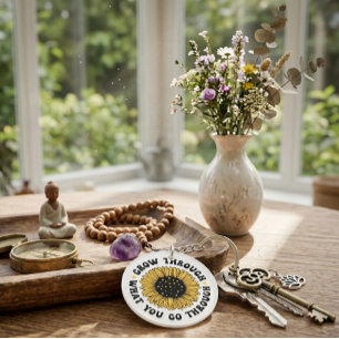 Grow through what you go through. keychain
