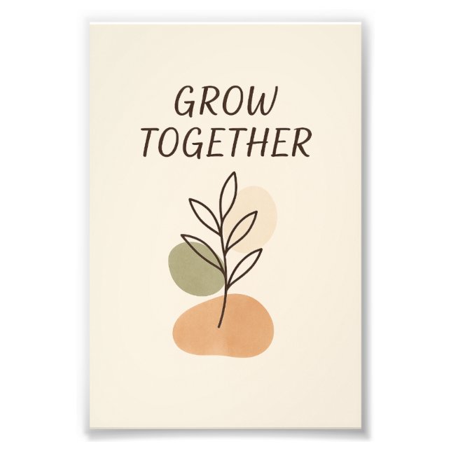 Grow Together Minimalist Botanical Poster (Front)