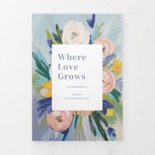 Grow Together Personalised Photo Valentine Tri-Fold Holiday Card