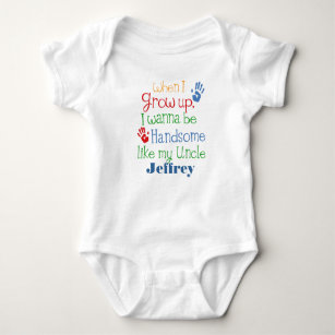 Shopagift Baby Personalised Any Name My Uncle Loves Me Sleepsuit Romper 