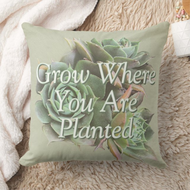 Grow Where you are planted Floral pillow (Blanket)