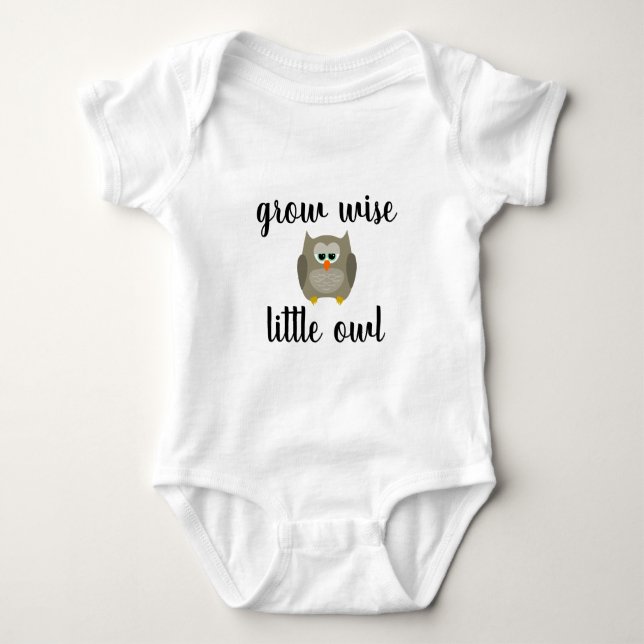 Grow wise little owl baby bodysuit (Front)