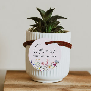 Grow With Baby Wildflower Baby Shower Plant Favour Tags