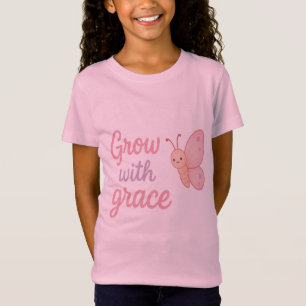 Grow With Grace Butterfly T-Shirt for Girls – Cute