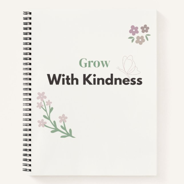 Grow With Kindness Teacher Floral  Notebook (Front)