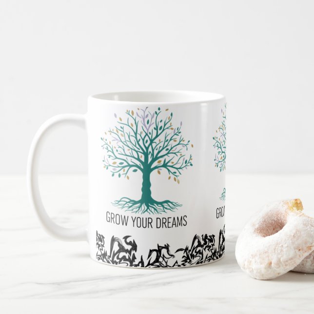 Grow Your Dreams Mug – Follow Your Dreams Inspirat (With Donut)