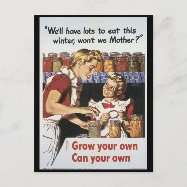 Grow Your Food World War 2 Postcard (Front)
