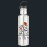 Grow Your Mind Boho Wildflower and Book 710 Ml Water Bottle<br><div class="desc">Grow Your Mind Boho Wildflower and Book stainless steel water bottle</div>