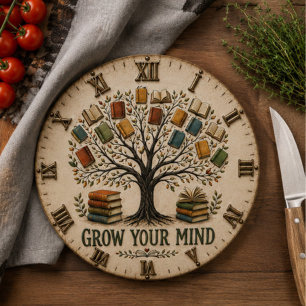 Grow Your Mind Book Reading Teacher Gift Cutting Board