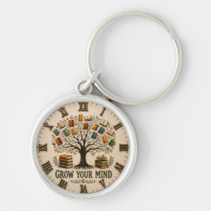 Grow Your Mind Book Reading Teacher Gift Key Ring