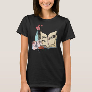 Grow Your Mind Floral Bookworm Book Reading T-Shirt