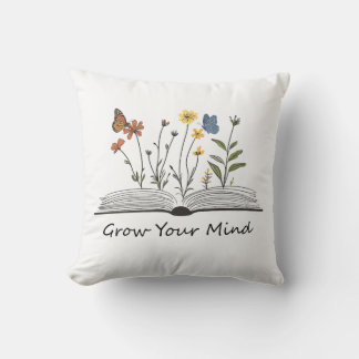 Grow Your Mind Flower Book T-Shirt Cushion