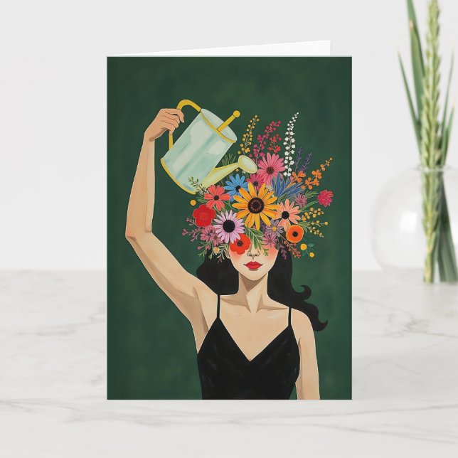 Grow Your Mind Moody Emerald Thank You Card (Front)