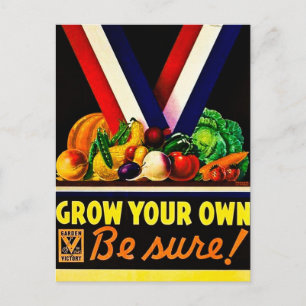 Grow Your Own - Be Sure! Vintage World War II Postcard