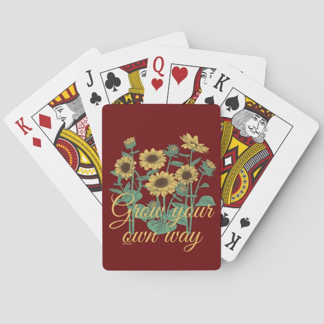 GROW YOUR OWN WAY inspirational floral             Playing Cards (Back)