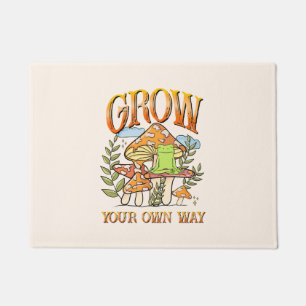 "Grow Your Own Way" Meditating Frog & Mushroom Doormat