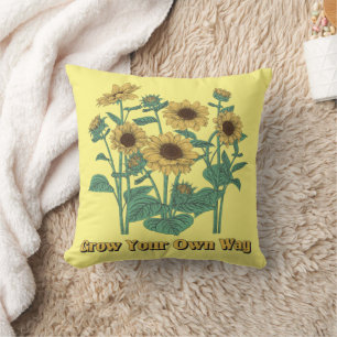 Grow your own way sunflowers  cushion
