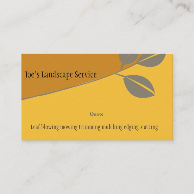 Grower Farmer Landscaping Elegant Golden Business Card (Front)