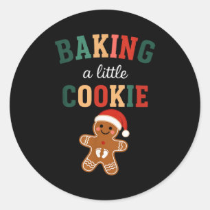 Growing A Little Cookie Maternity Xmas Funny Baby  Classic Round Sticker