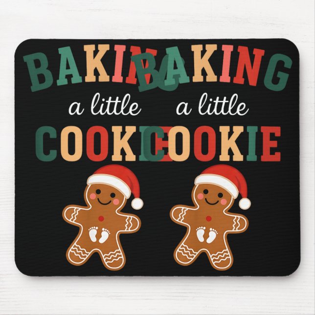 Growing A Little Cookie Maternity Xmas Funny Baby  Mouse Mat (Front)