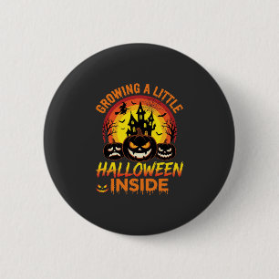 Growing a Little Halloween Inside Haunted Pumpkin 6 Cm Round Badge