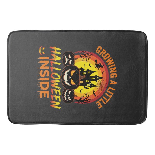 Growing a Little Halloween Inside Haunted Pumpkin  Bath Mat (Front)