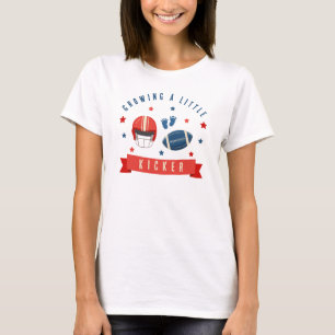 Growing a little kicker, football baby shower T-Shirt