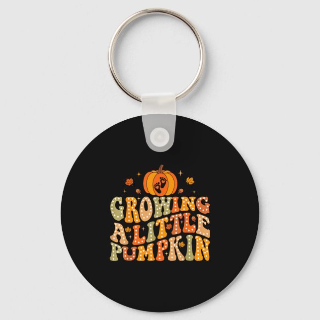 Growing A Little Pumpkin Fall Autumn Pregnancy Tha Key Ring (Front)