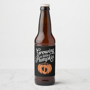 Growing A Little Pumpkin Fall Pregnancy Beer Bottle Label