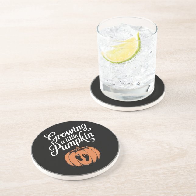 Growing A Little Pumpkin Fall Pregnancy Coaster (Side)