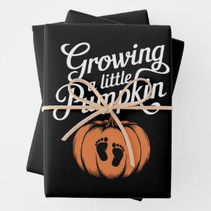 Growing A Little Pumpkin Fall Pregnancy Wrapping Paper Sheet