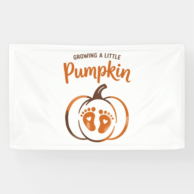Growing a Little Pumpkin Funny Fall Banner (Horizontal)