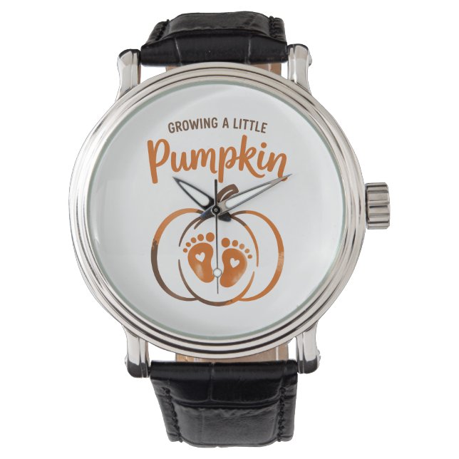 Growing a Little Pumpkin Funny Fall Watch (Front)