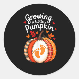 Growing A Little Pumpkin Maternity Pregnancy Thank Classic Round Sticker