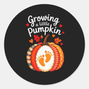 Growing A Little Pumpkin Maternity Pregnancy Thank Classic Round Sticker