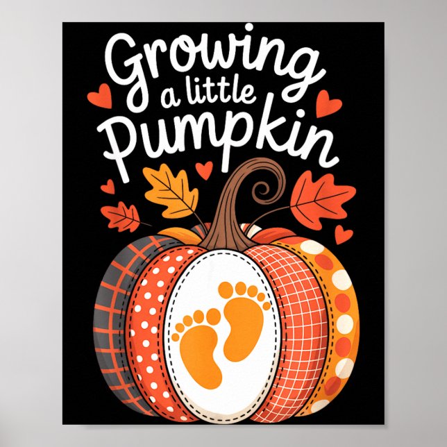 Growing A Little Pumpkin Maternity Pregnancy Thank Poster (Front)