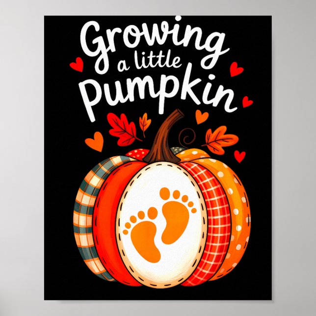 Growing A Little Pumpkin Maternity Pregnancy Thank Poster (Front)