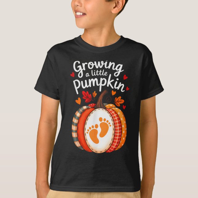 Growing A Little Pumpkin Maternity Pregnancy Thank T-Shirt (Front)