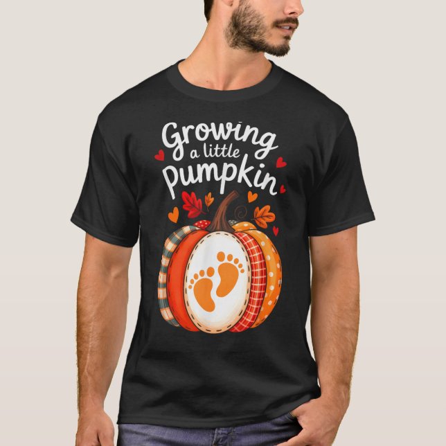 Growing A Little Pumpkin Maternity Pregnancy Thank T-Shirt (Front)