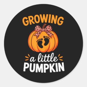 Growing A Little Pumpkin Maternity Thanksgiving Mo Classic Round Sticker