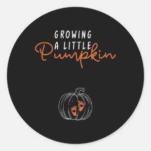 Growing A Little Pumpkin Pregnancy Announcement Th Classic Round Sticker