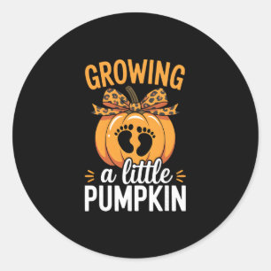 Growing A Little Pumpkin Thanksgiving Pregnancy Ha Classic Round Sticker