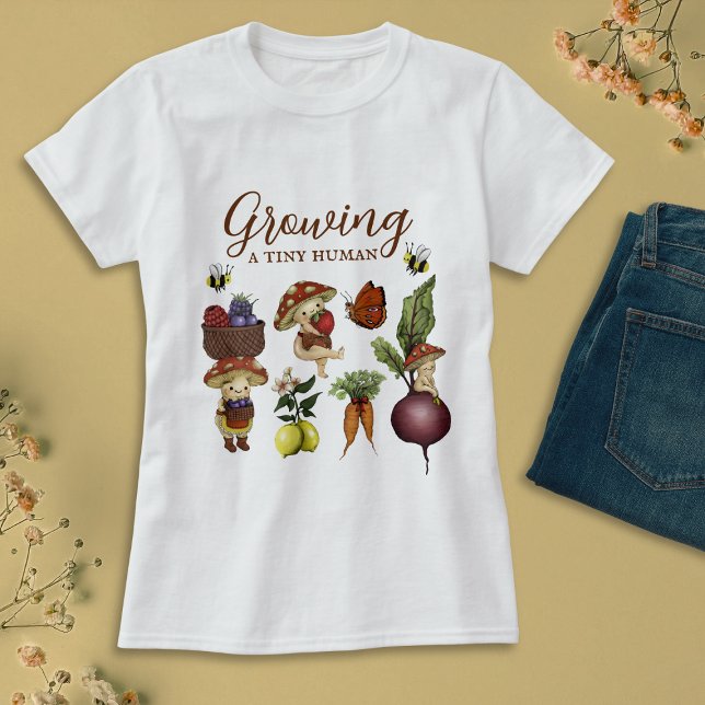 Growing a Tiny Human Baby Shower Mom-to-Be T-Shirt (Creator Uploaded)