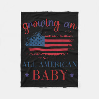 Growing An All American Baby Pregnancy Announcemen Fleece Blanket