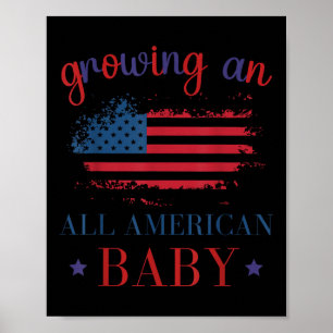 Growing An All American Baby Pregnancy Announcemen Poster