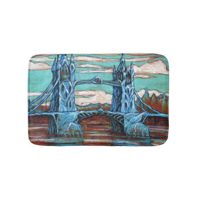 Growing Bridge in a fantasy city  Bath Mat (Front)