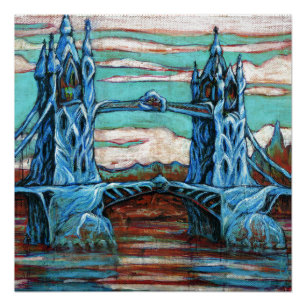 Growing Bridge in a fantasy city Poster