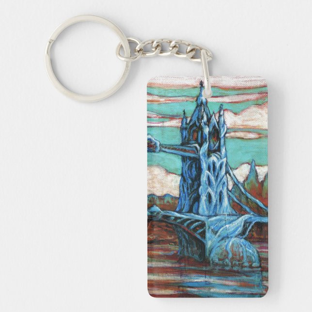 Growing Bridge in a fantasy London Key Ring (Front)