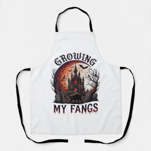Growing Fangs Halloween Haunted Castle Black Cat M Apron