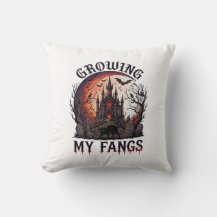 Growing Fangs Halloween Haunted Castle Black Cat M Cushion